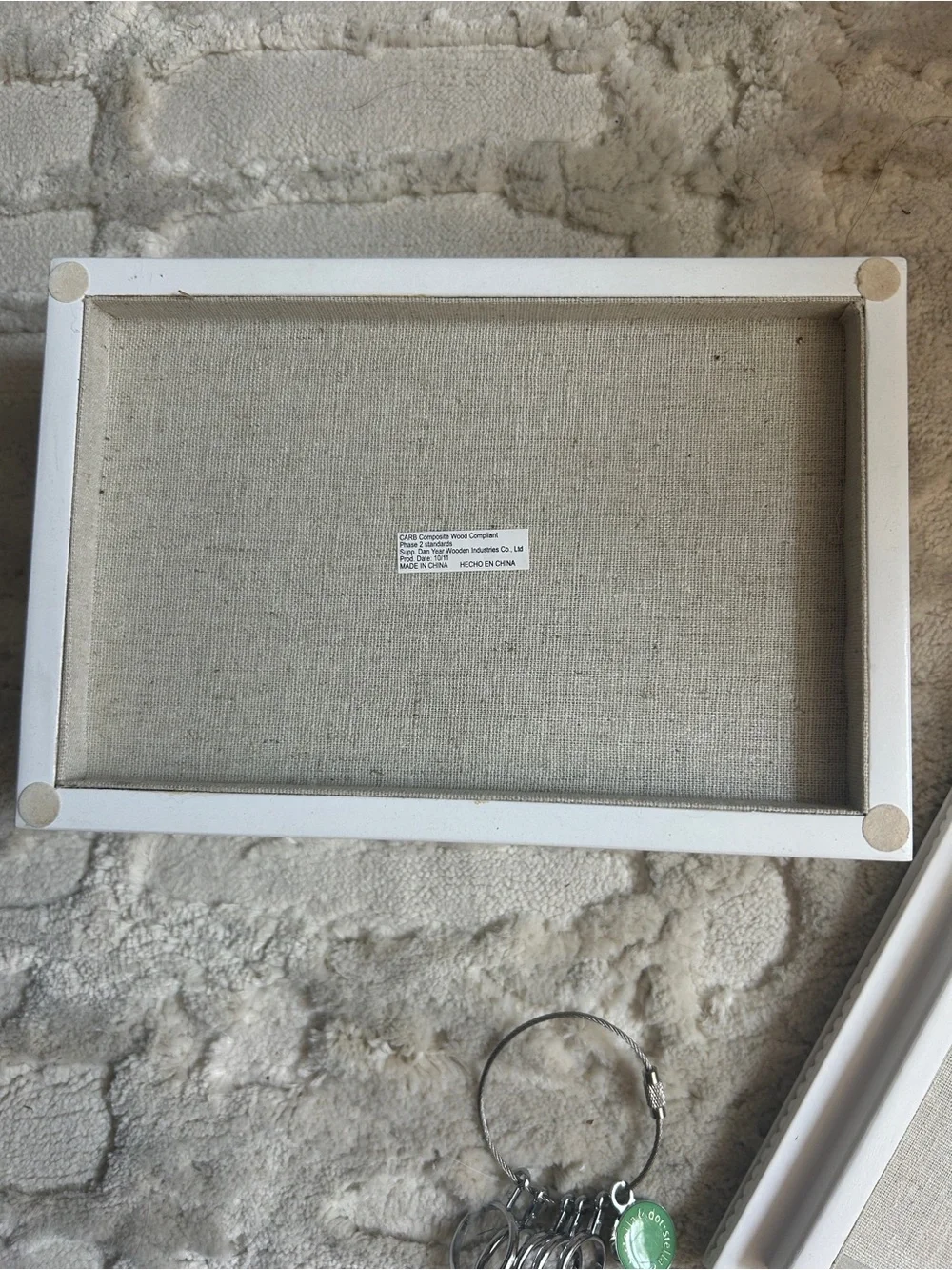 Stella & Dot White Jewelry Ring Box with ring sizers